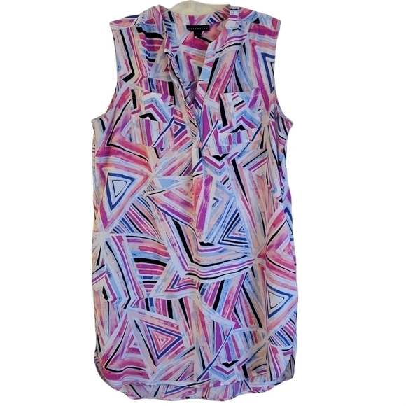 Attention Multicolor Triangle Geometric Print Dres - Picture 1 of 10